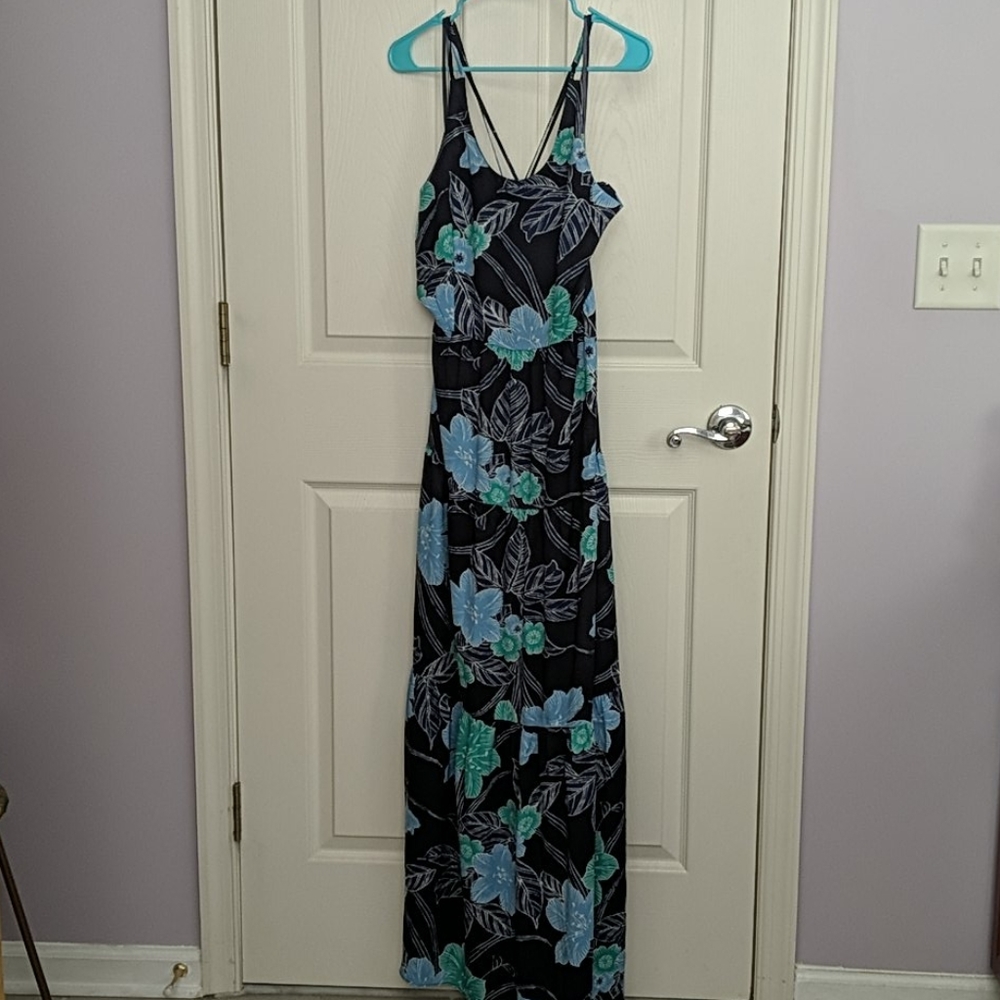 Floral full length summer dress LOFT SZ 4